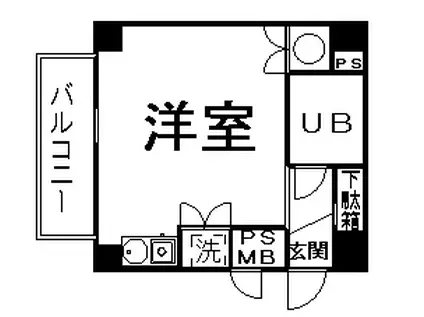 キャッスルマンション戸越公園(ワンルーム/3階)の間取り写真