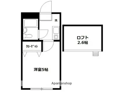 パレス西横浜2(1K/1階)の間取り写真