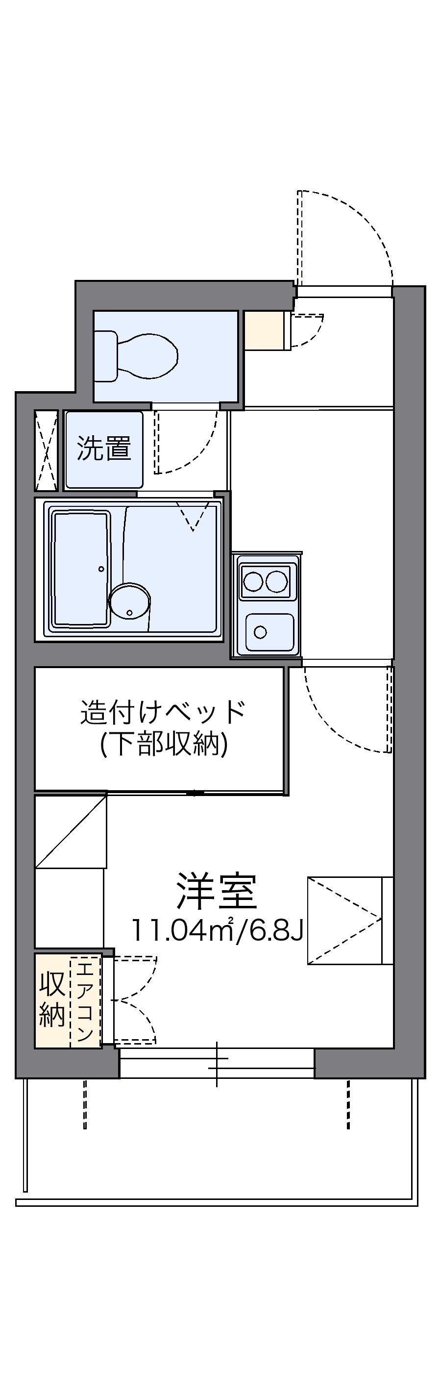 レオパレスシェル都Ⅲ(1K/1階)の間取り写真