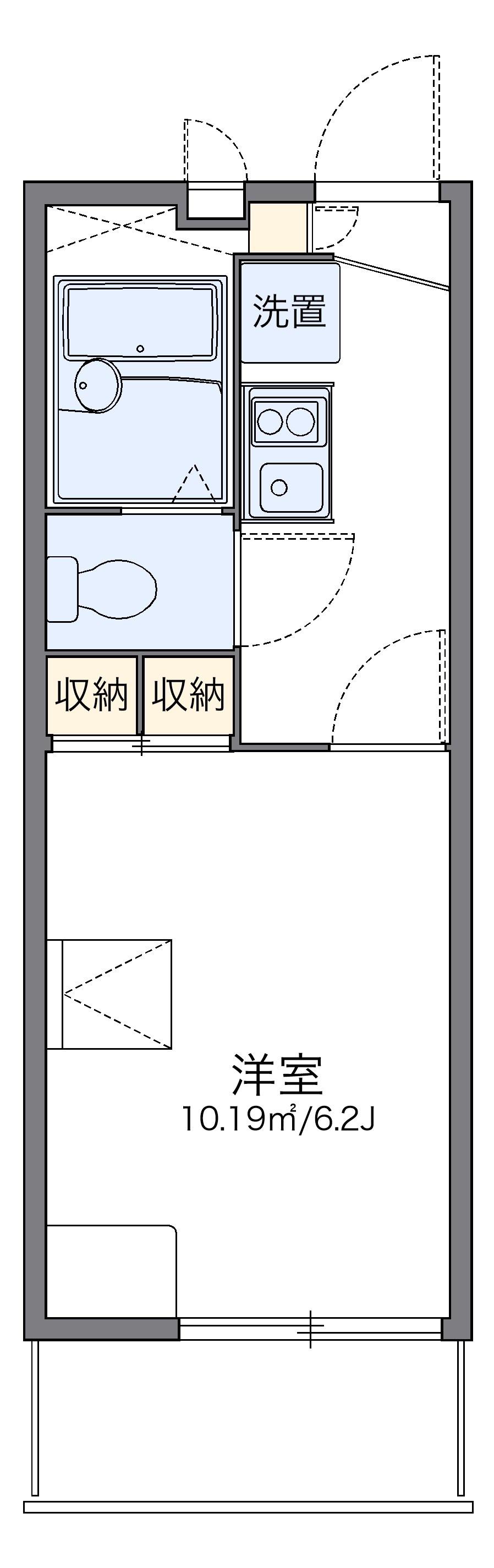 レオパレスウィンドワード(1K/2階)の間取り写真