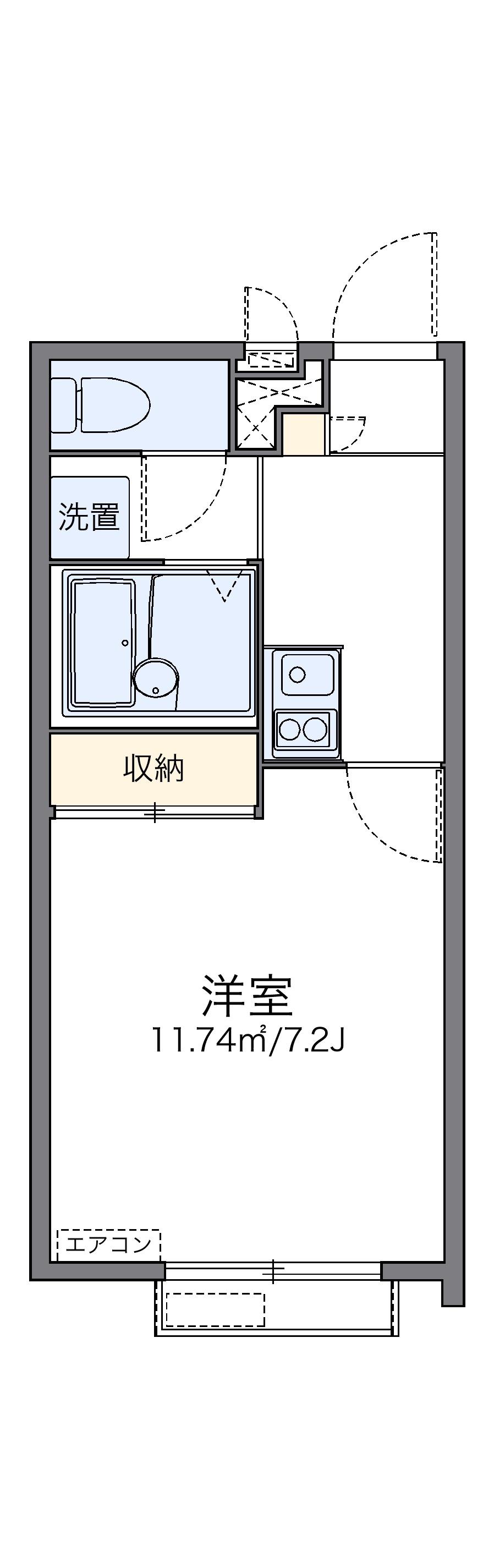 レオパレスオリーブⅢ(1K/2階)の間取り写真