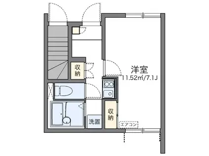 レオネクストN(1K/1階)の間取り写真