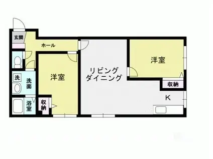 WEALTHY長谷(2LDK/3階)の間取り写真