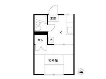 エステート秋田(1K/1階)の間取り写真