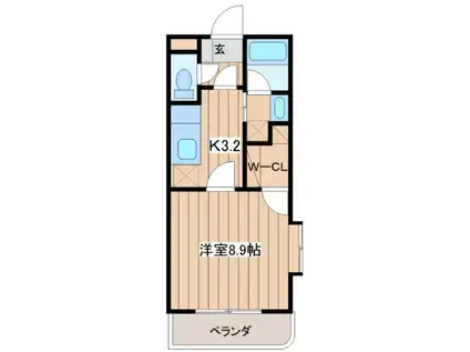 シャムロックII(1K/3階)の間取り写真