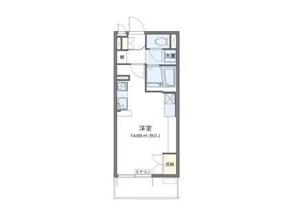 ミランダばうレジデンス湘南(ワンルーム/1階)の間取り写真