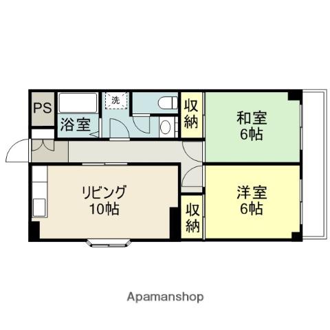 瀬谷中央山名ビル(2LDK/3階)の間取り写真