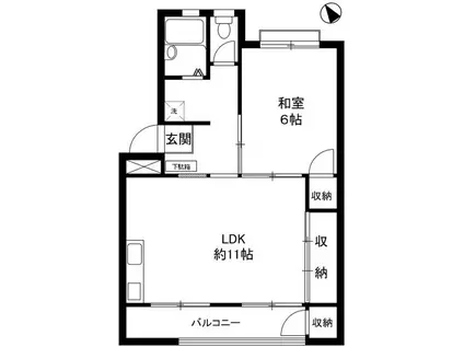 アベニュー原宿(1LDK/3階)の間取り写真