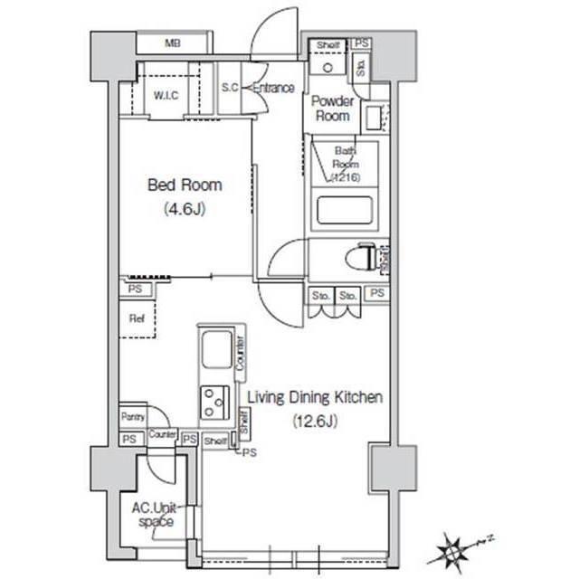 スタイリオ元住吉Ⅱ(1LDK/2階)の間取り写真
