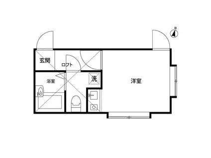 グランドソレイユ大岡(ワンルーム/1階)の間取り写真