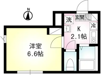 川崎レジデンス(1K/1階)の間取り写真