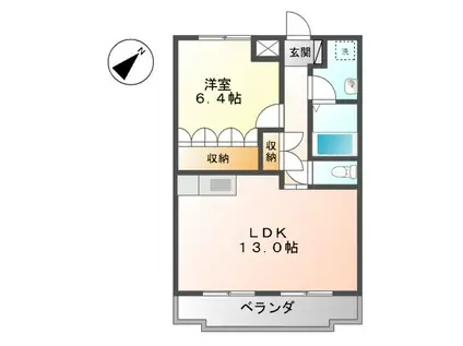 エルンテ・オーシモ(1LDK/1階)の間取り写真