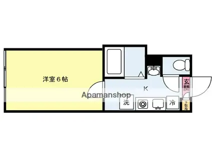 カージェ川崎Ⅱ(1K/2階)の間取り写真