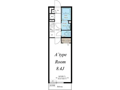 リブリ・Kバレル(1K/1階)の間取り写真