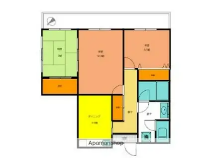 安西ビル(3DK/3階)の間取り写真