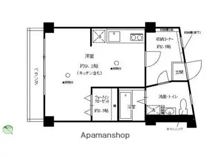明和ビル(ワンルーム/2階)の間取り写真