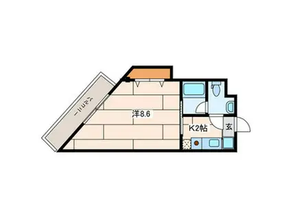 メゾンデマルシェ(1K/2階)の間取り写真