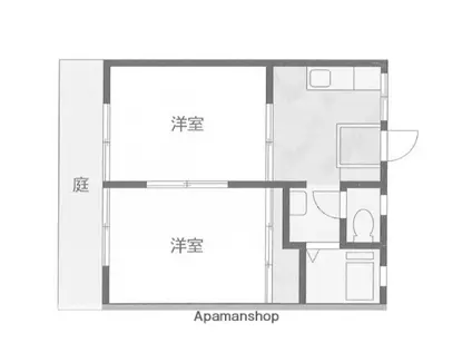 サカエハイツ(2DK/1階)の間取り写真