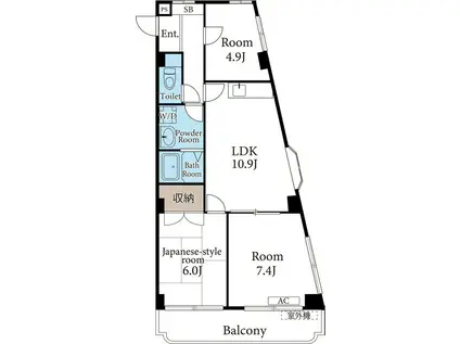 ロイヤルタウン下九沢(3LDK/2階)の間取り写真