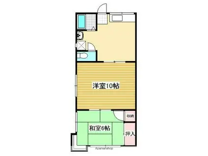 テラス小山(2DK/1階)の間取り写真