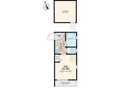 G・Aヒルズ妙蓮寺A棟(1K/2階)の間取り写真