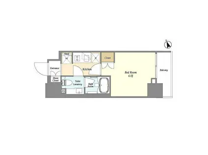 ベラスウィータ戸越(1K/9階)の間取り写真