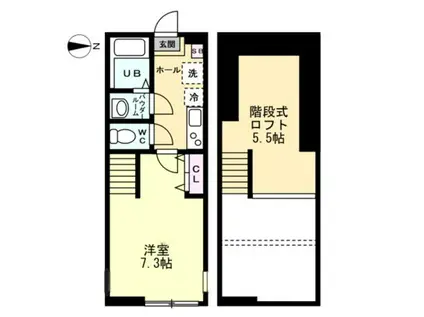 フェリース横濱白楽(1K/1階)の間取り写真