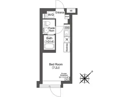 エスタート大井町フォレスト(ワンルーム/2階)の間取り写真