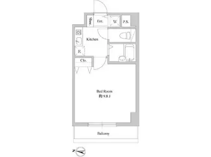 Y&H平塚(1K/6階)の間取り写真