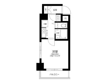 ホーユウコンフォルト岸谷(1K/4階)の間取り写真