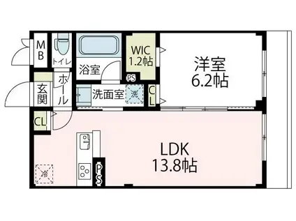 ヴァローレ Ⅰ(1LDK/1階)の間取り写真