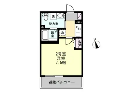 ベイルーム横須賀三春町(1K/3階)の間取り写真
