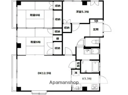メゾン林(3LDK/1階)の間取り写真