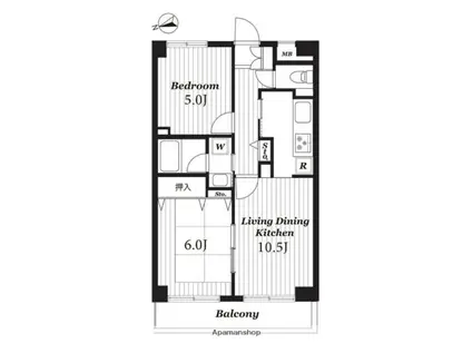 クリオ海老名弐番館(2LDK/7階)の間取り写真