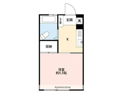 レスポアール(1K/1階)の間取り写真