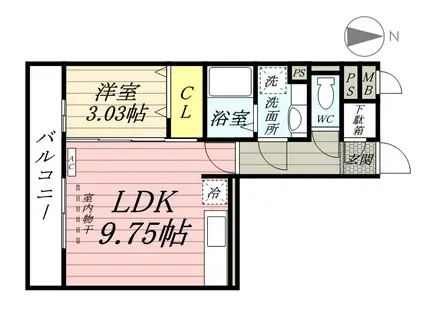 リベラマーロⅡ(1LDK/3階)の間取り写真