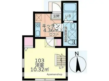 CYGNUS横浜(1K/1階)の間取り写真