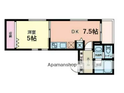 ユーフォリア大倉山(1DK/1階)の間取り写真