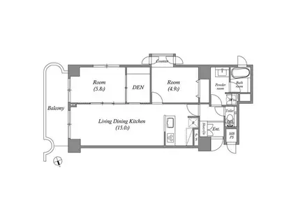 コスモリード大森西(2LDK/6階)の間取り写真
