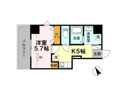 アイリス大森(1K/3階)の間取り写真