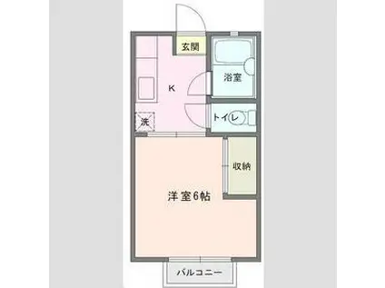 ロイヤル湘南(1K/2階)の間取り写真