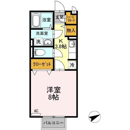 マ・メゾン ASUKA Ⅲ(1K/2階)の間取り写真