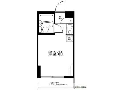 ハイツ鹿島の森(ワンルーム/3階)の間取り写真