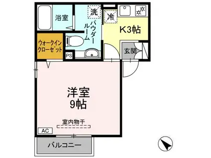 グレイス鎌倉C(1K/2階)の間取り写真