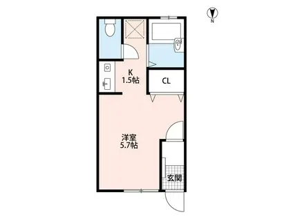 WHITE WING(ワンルーム/1階)の間取り写真