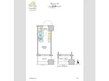 TOMORE品川中延(ワンルーム/9階)の間取り写真