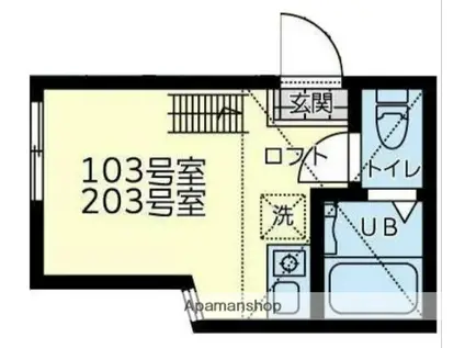 ユナイトファーストブランチ金沢(ワンルーム/2階)の間取り写真