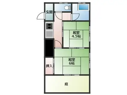 高橋ハイツ(2K/1階)の間取り写真
