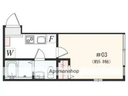 アザーレ・パッシオ矢部A(1K/1階)の間取り写真