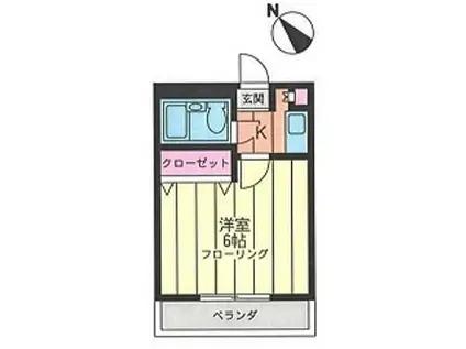 エレガンス六浦(1K/3階)の間取り写真
